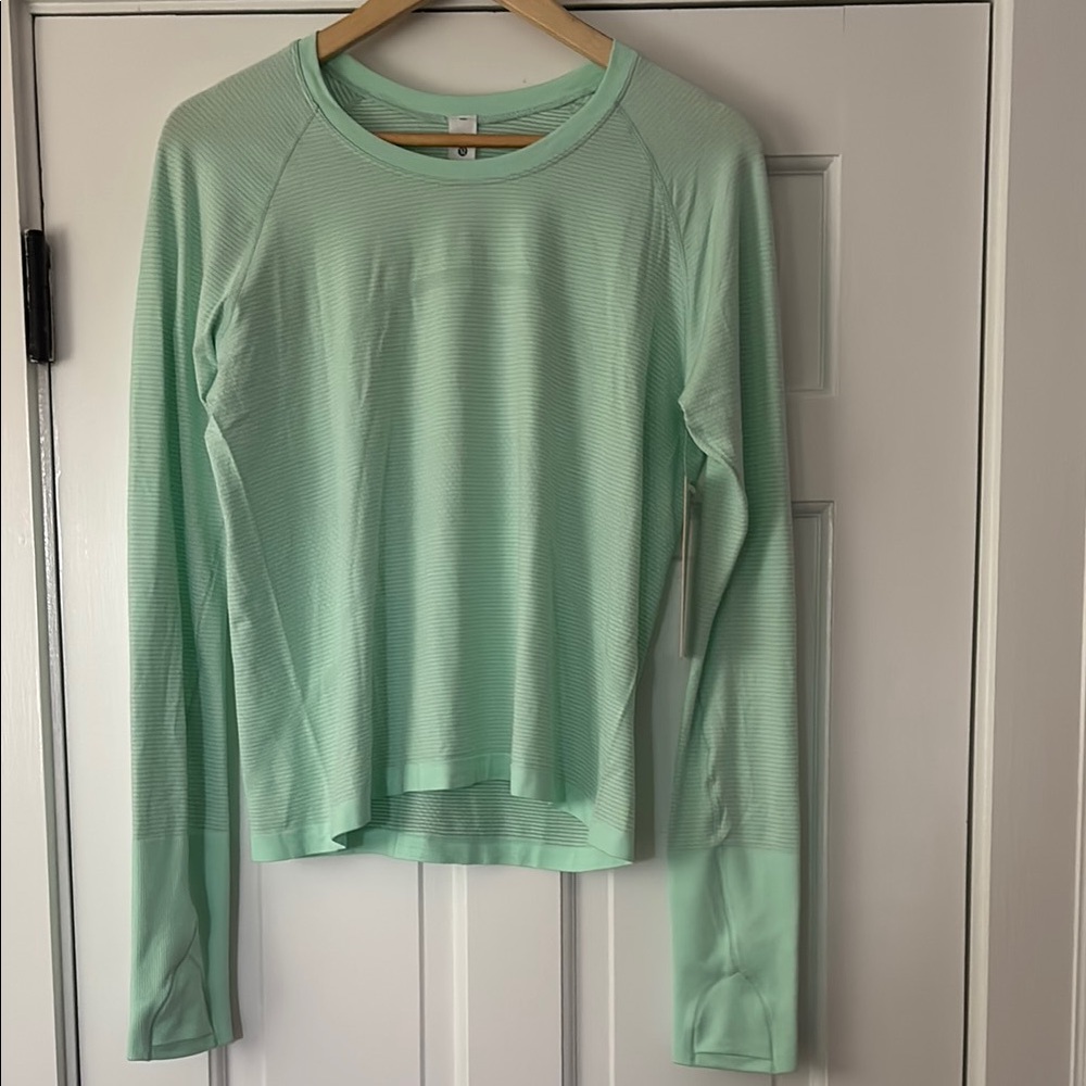 Lululemon | swiftly tech long sleeve 2.0 race in sea mist, mint green